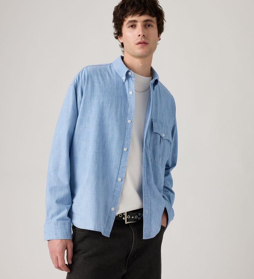 Levi's - Áo sơ mi tay dài nam Zandt Cropped Shirt - Blue