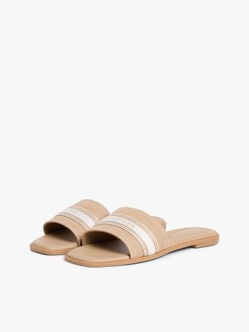 Tommy Hilfiger - Dép Quai Ngang Nữ Canvas Denim Webbing Strap Mules