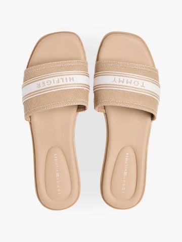 Tommy Hilfiger - Dép Quai Ngang Nữ Canvas Denim Webbing Strap Mules