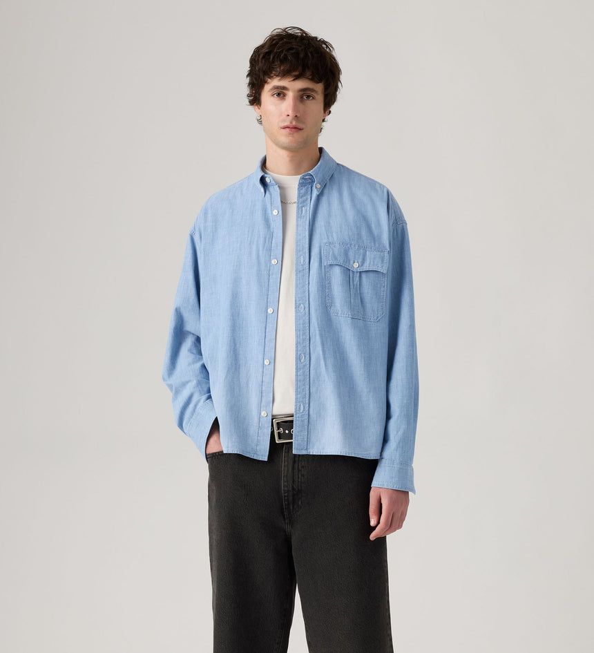 Levi's - Áo sơ mi tay dài nam Zandt Cropped Shirt - Blue