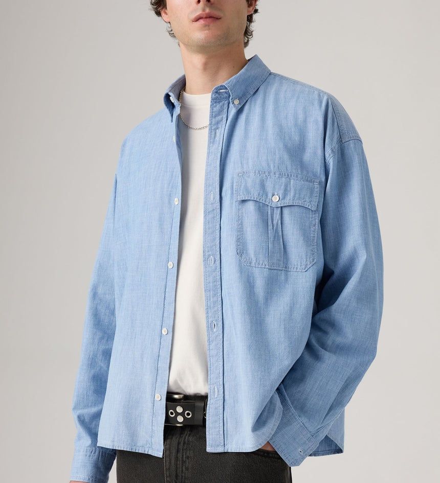 Levi's - Áo sơ mi tay dài nam Zandt Cropped Shirt - Blue