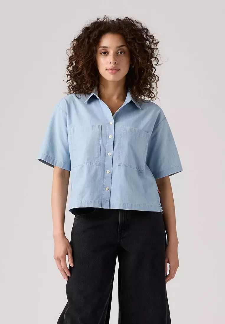 Levi's - Áo sơ mi tay ngắn nữ Harlie Short Sleeve Cropped Shirt