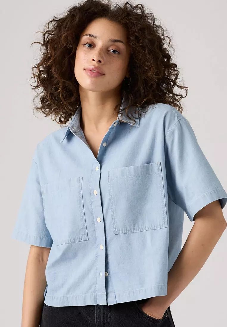 Levi's - Áo sơ mi tay ngắn nữ Harlie Short Sleeve Cropped Shirt
