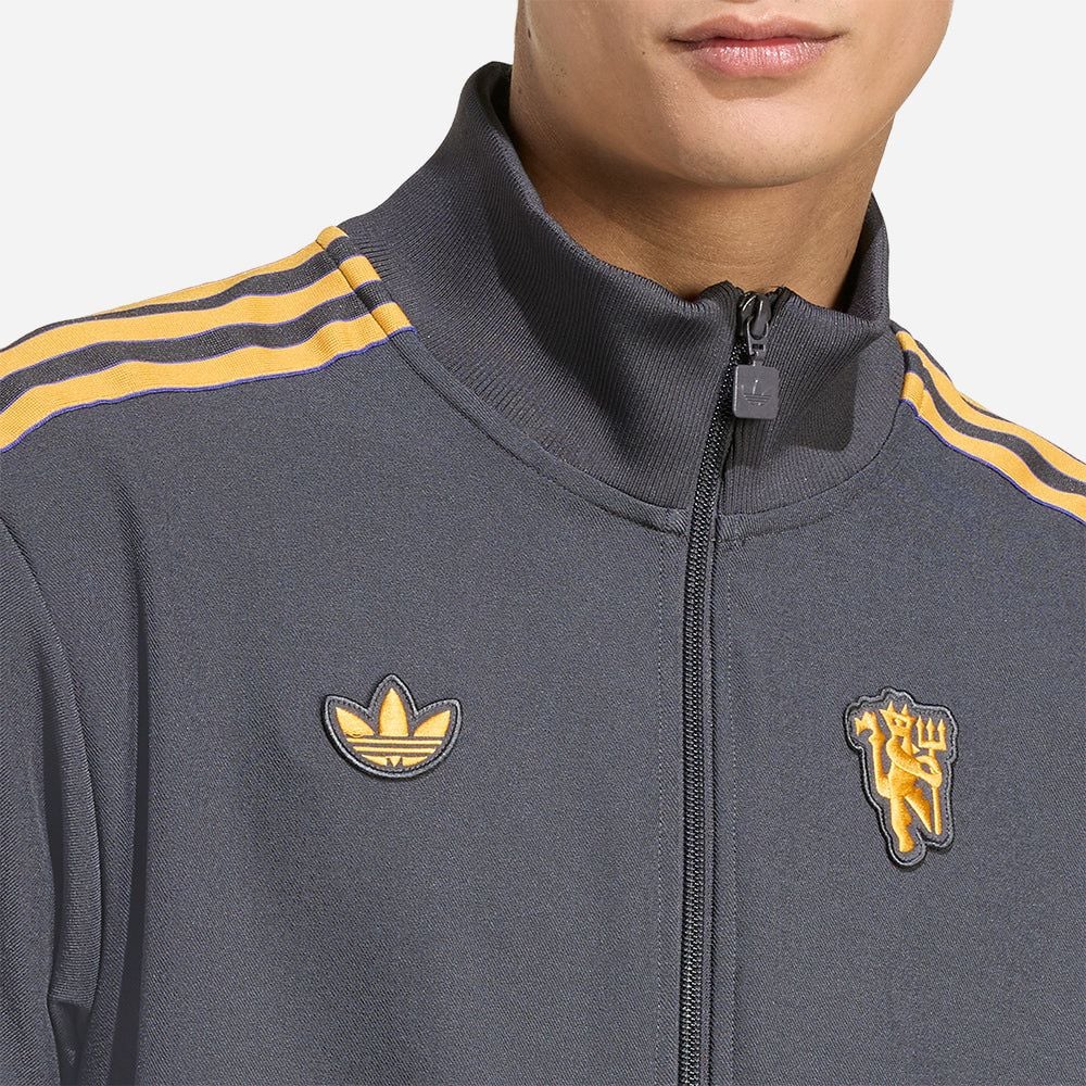 adidas - Áo khoác đá banh Nam Men's Adidas Manchester United Terrace Icons Track Jacket - Gray