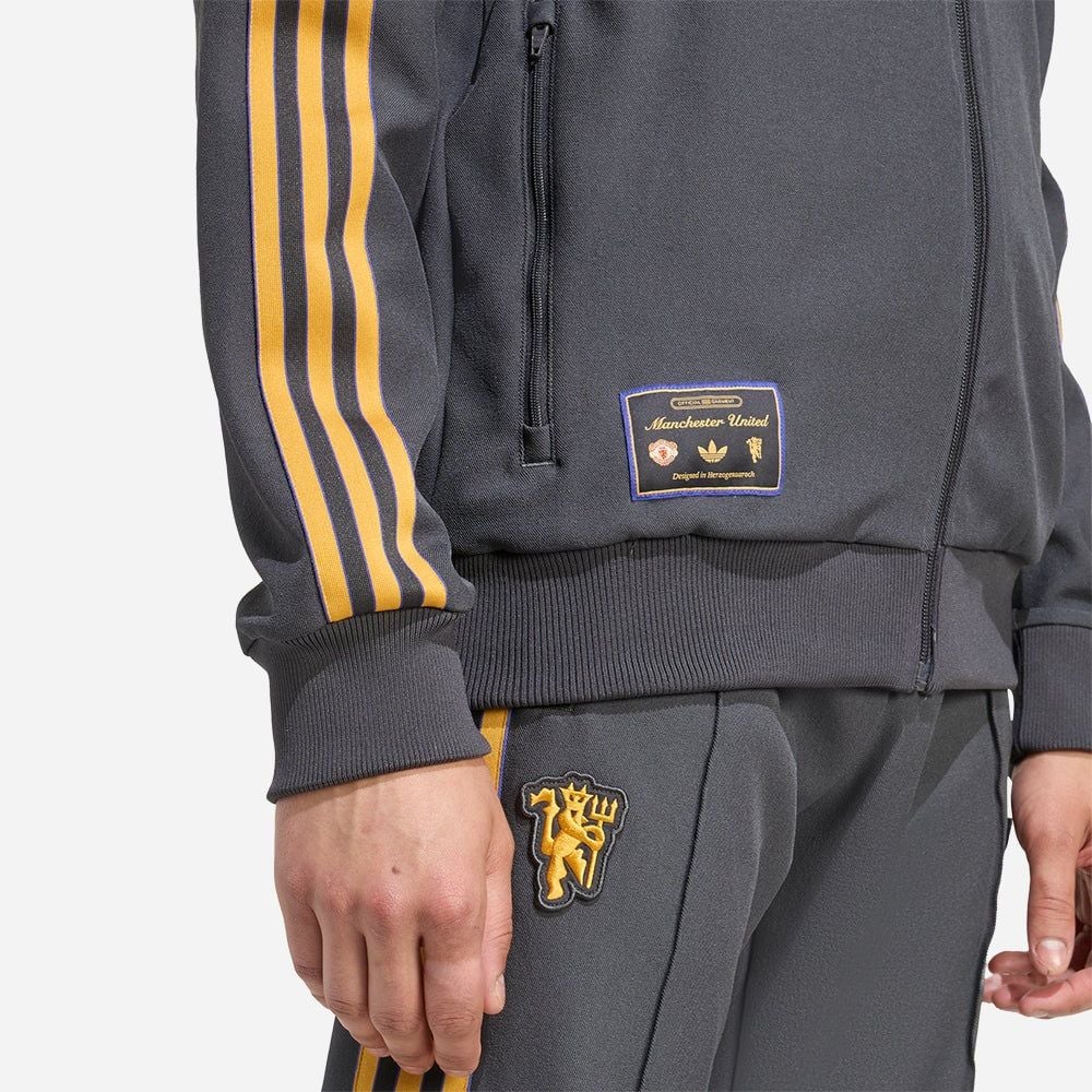 adidas - Áo khoác đá banh Nam Men's Adidas Manchester United Terrace Icons Track Jacket - Gray