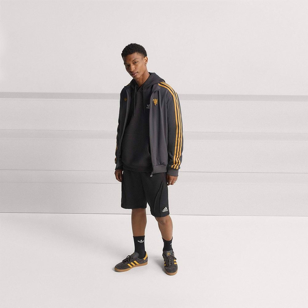 adidas - Áo khoác đá banh Nam Men's Adidas Manchester United Terrace Icons Track Jacket - Gray