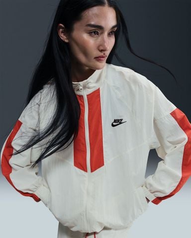 red and white nike windbreaker womens