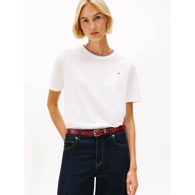Tommy Hilfiger - Áo thun tay ngắn nữ TH Pique Slim Tee