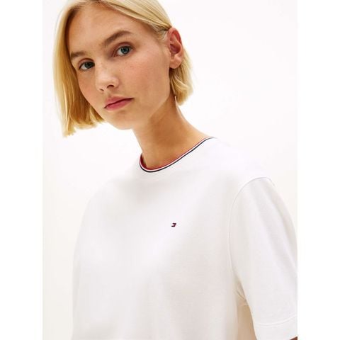 Tommy Hilfiger - Áo thun tay ngắn nữ TH Pique Slim Tee - 3