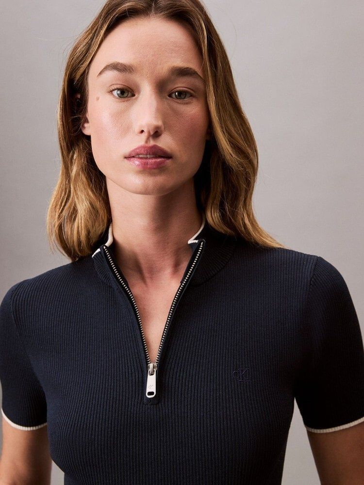 Calvin Klein - Đầm nữ Ribbed Mock Neck Mini Dress