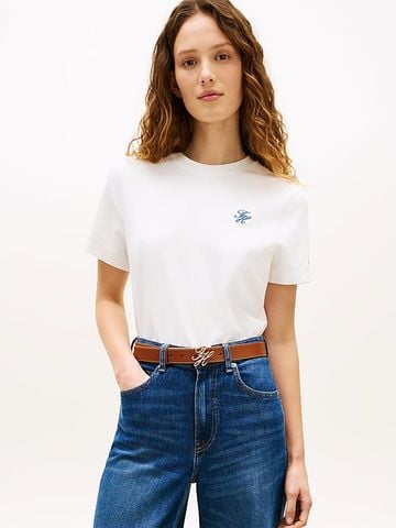 Tommy Hilfiger - Áo Thun Tay Ngắn Nữ Logo Embroidery Jersey Crew Neck T-Shirt