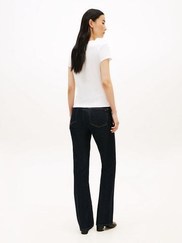 Tommy Hilfiger - Áo Thun Tay Ngắn Nữ Textured Logo Slim Jersey T-Shirt - 3