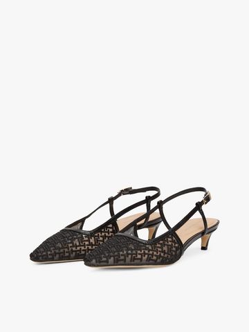 Tommy Hilfiger - Giày cao gót nữ TH Monogram Slingback Mesh Kitten Heels - 2