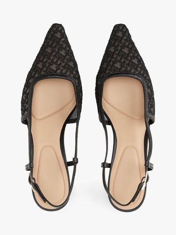 Tommy Hilfiger - Giày cao gót nữ TH Monogram Slingback Mesh Kitten Heels - 4