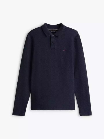 Tommy Hilfiger - Áo polo tay dài nam Long Sleeve Blouse Herringbone Regular Polo