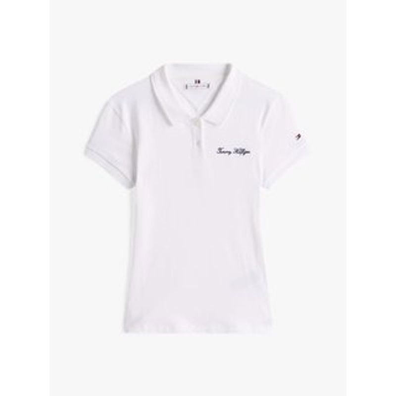 Tommy Hilfiger - Áo thun có cổ polo tay ngắn nữ Crisp Slim Stretch Cotton Polo