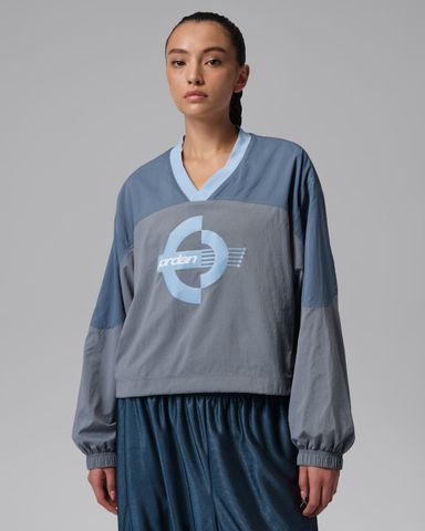 Nike - Áo Tay Dài Thể Thao Nữ Jordan Brooklyn Woven Long-Sleeve Graphic Sweatshirt