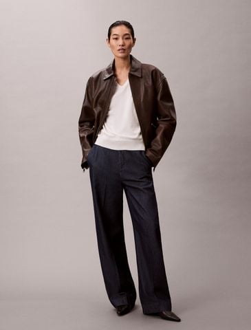 Calvin Klein - Quần jeans ống đúng nữ Ultra High Denim Trousers