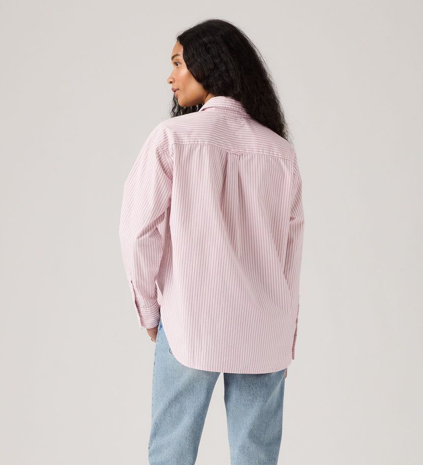 Levi's - Áo sơ mi tay dài nữ Levi's® Women's Harlie Boyfriend Shirt - Rachel Stripe Peachskin