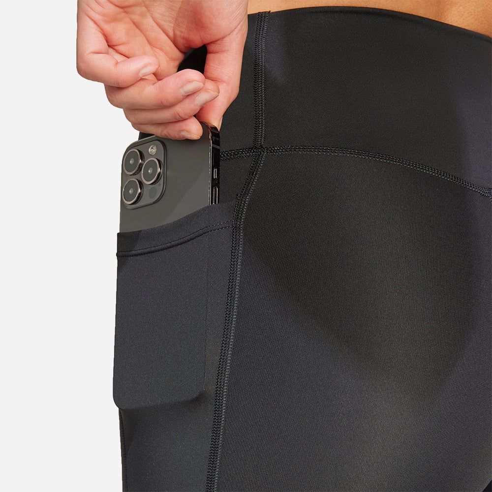 adidas - Quần ngắn ống bó Nữ Women's Adidas Optimé Essentials Stash Pocket 7-Inch Halftights - Black