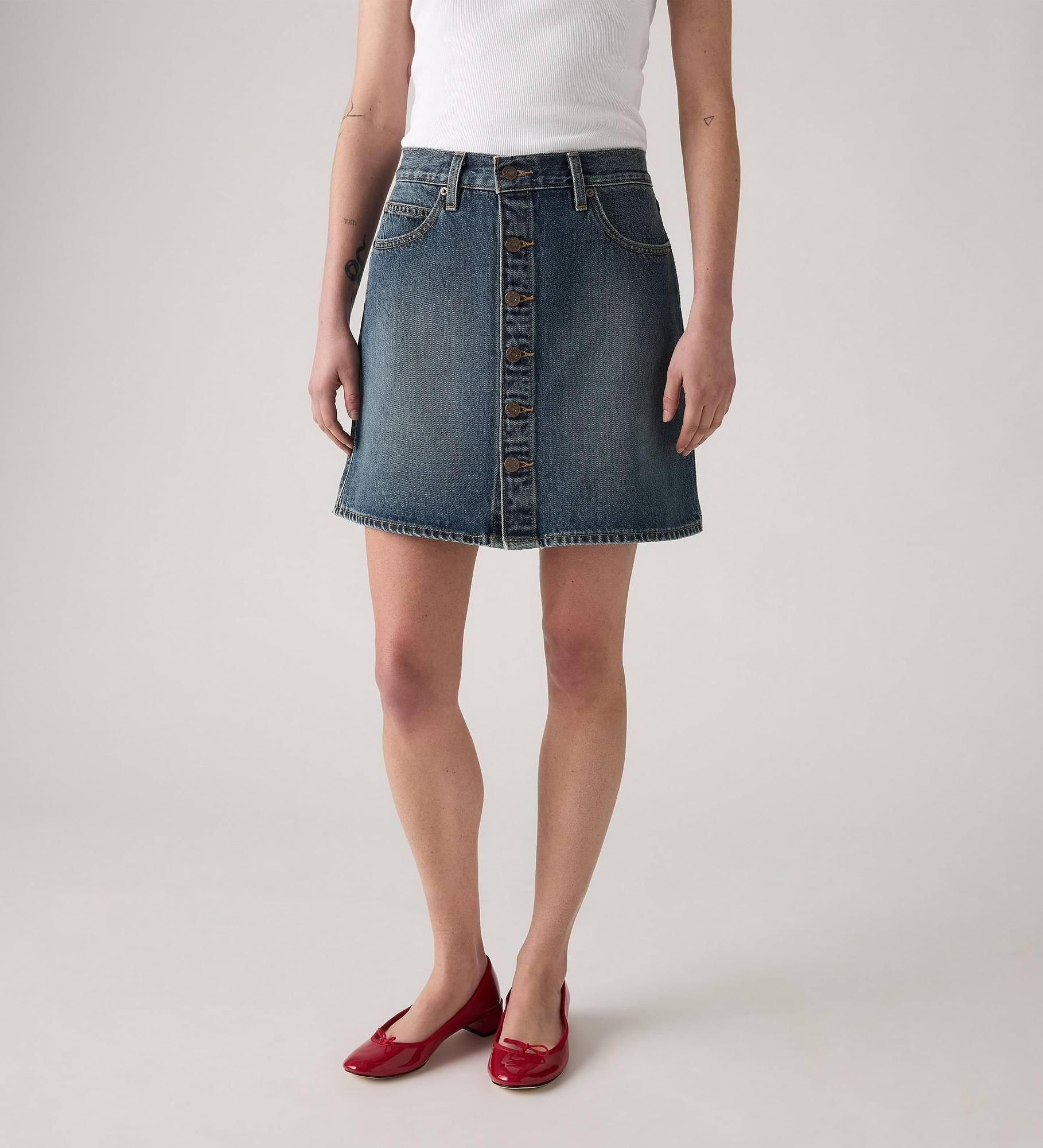 Levi's - Váy jeans nữ Retro Button Front Skirt