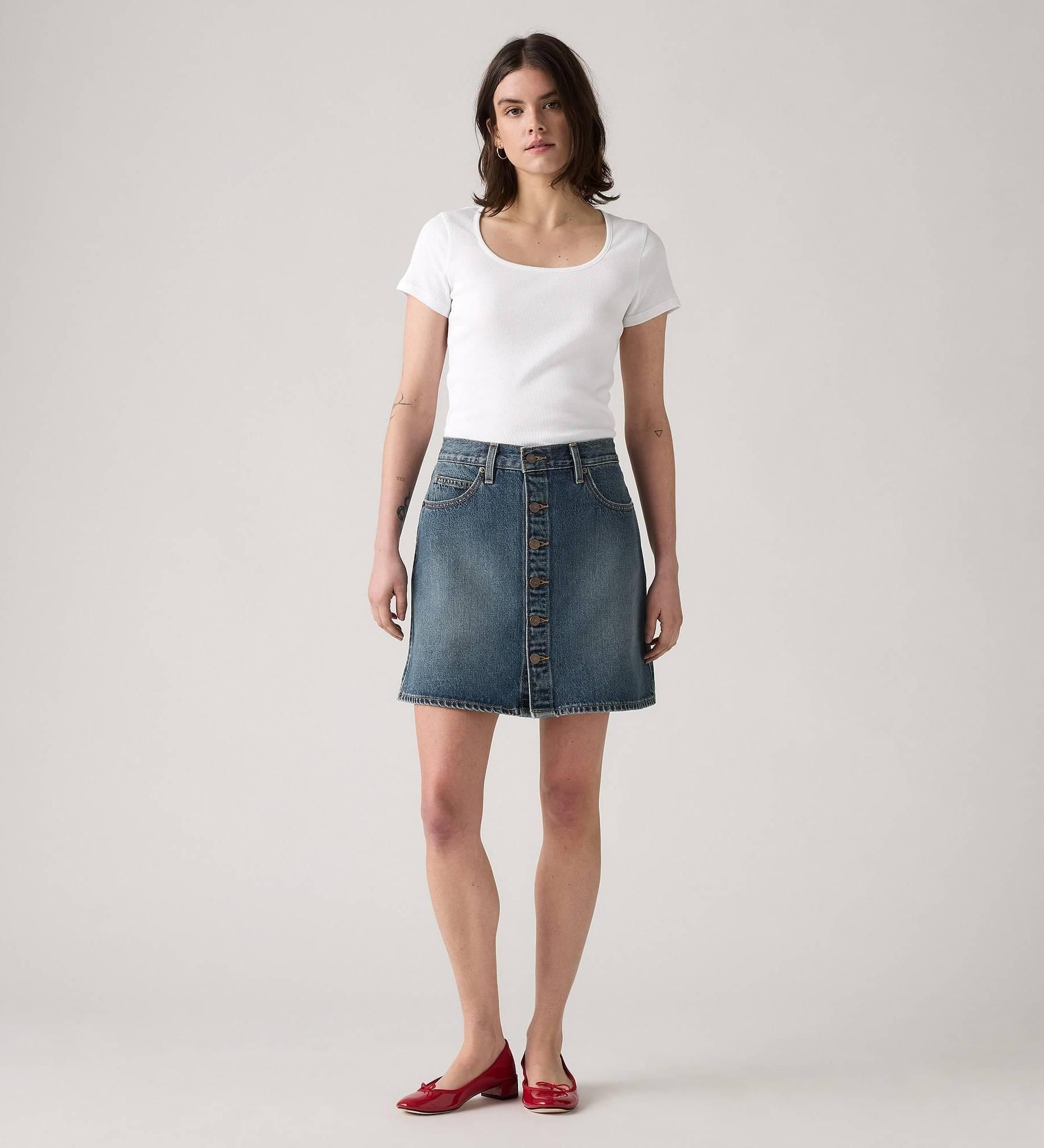 Levi's - Váy jeans nữ Retro Button Front Skirt