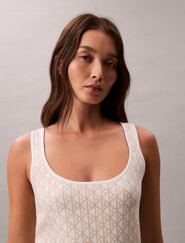 Calvin Klein - Áo Len Nữ Monogram Tank Cardigan Twinset