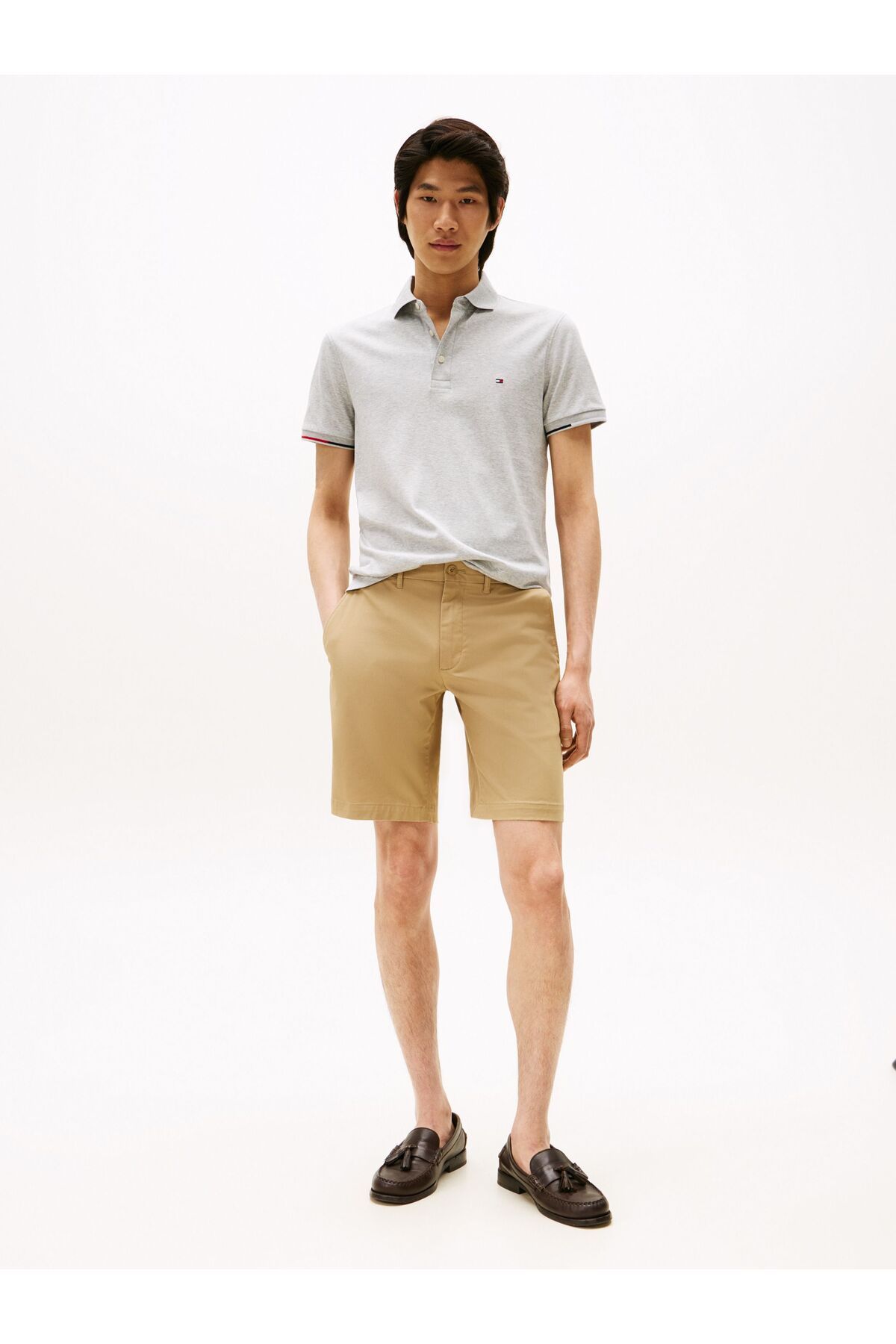 Tommy Hilfiger - Áo thun có cổ tay ngắn nam Interlock Flagcuff Slim Polo
