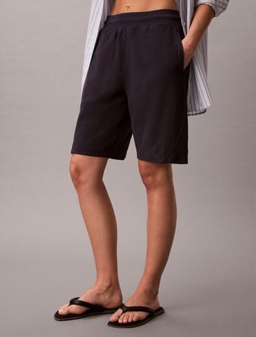 Calvin Klein - Quần Ngắn Thể Thao Nữ Monogram Cotton Terry Inside Out Short