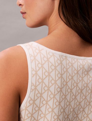 Calvin Klein - Áo Len Nữ Monogram Tank Cardigan Twinset