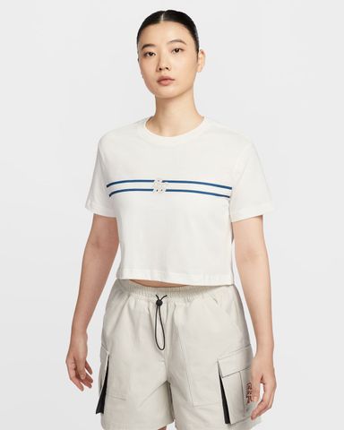 Nike - Áo tay ngắn thể thao Nữ Sportswear Club Women's Loose Cropped T-Shirt