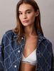 Calvin Klein - Áo khoác jeans nữ Allover Logo Denim Jacket