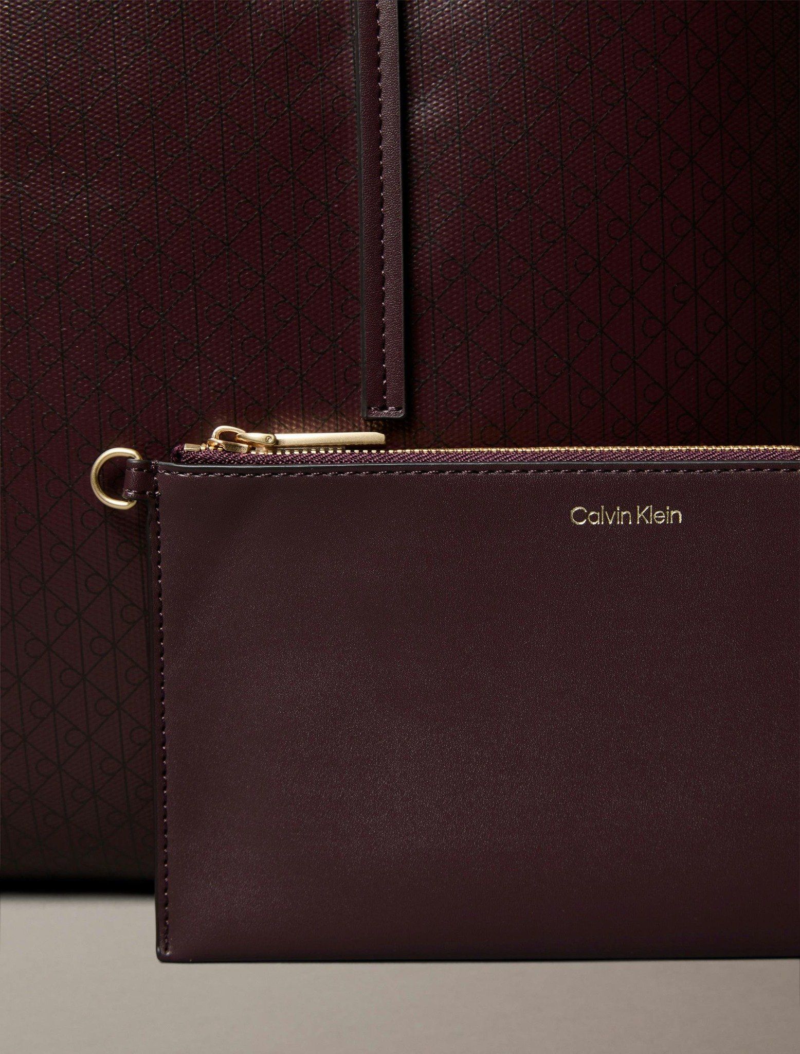 Calvin Klein - Túi xách nữ Allover Monogram Logo Tote Bag with Pouch