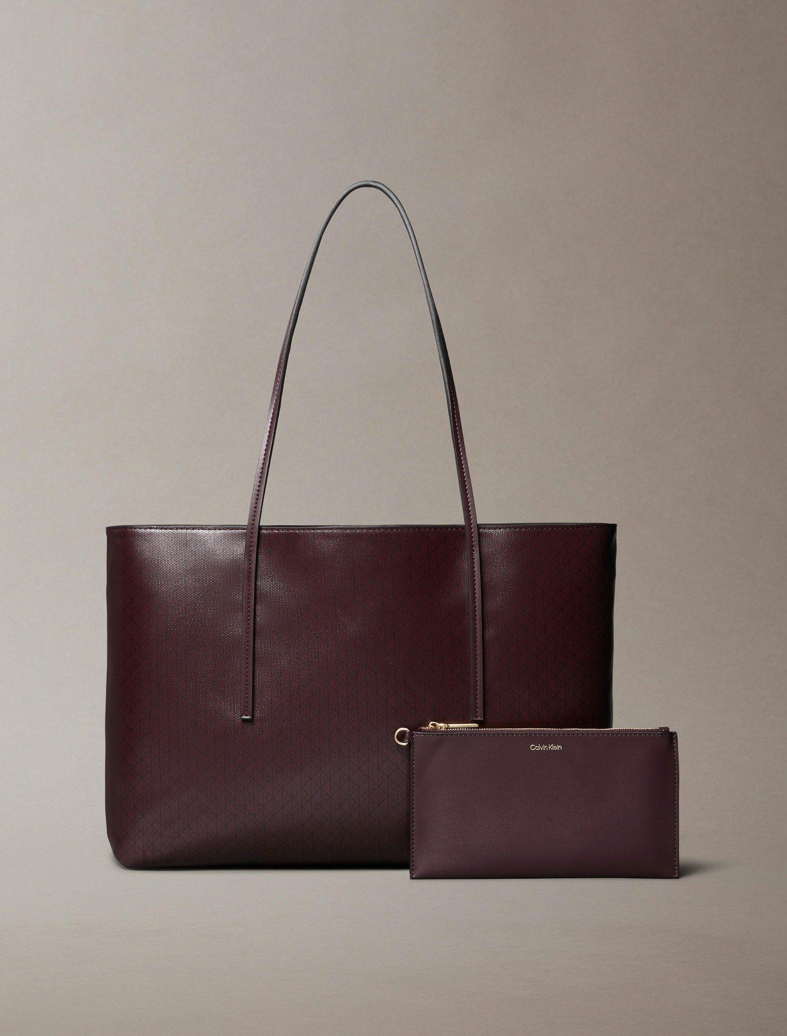 Calvin Klein - Túi xách nữ Allover Monogram Logo Tote Bag with Pouch