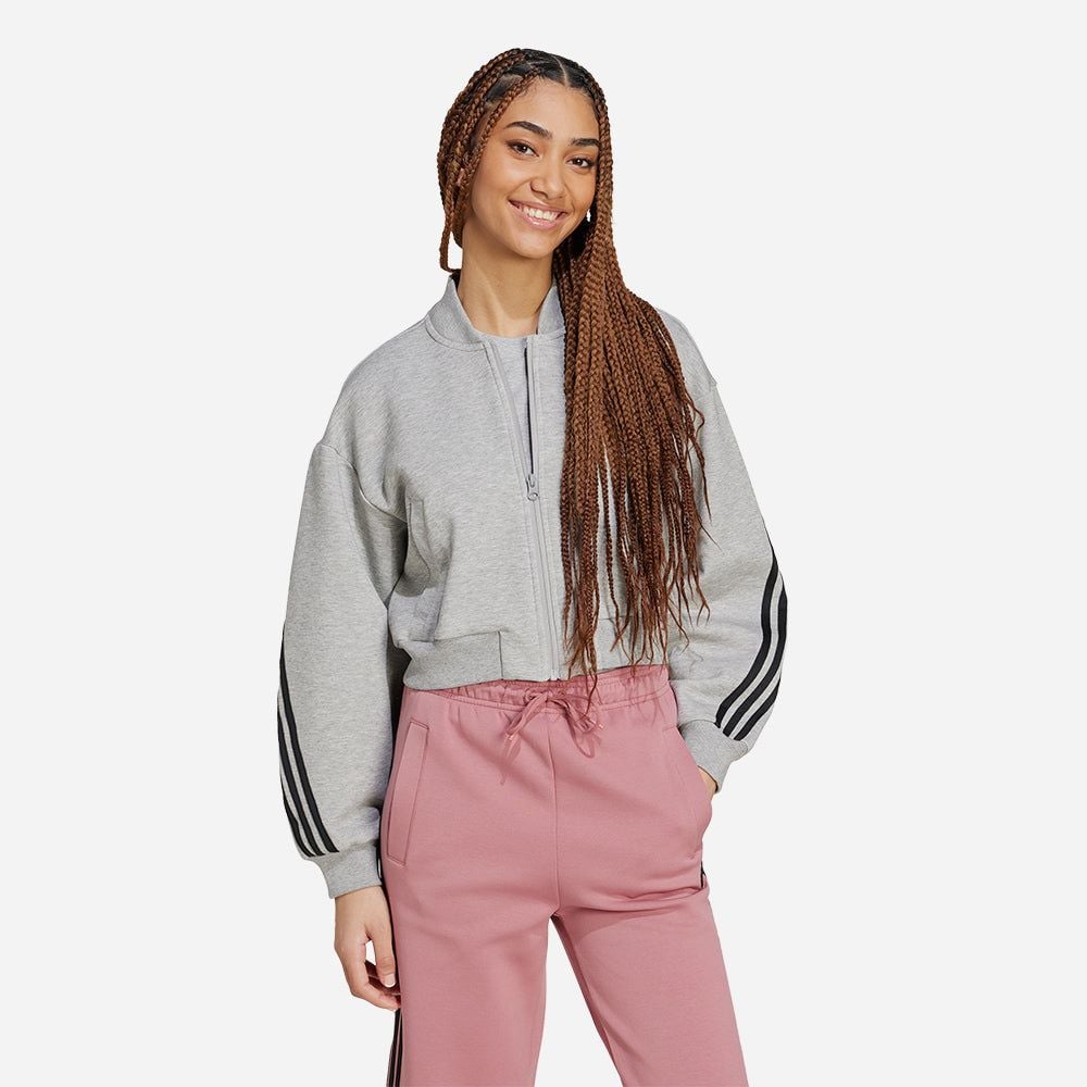 adidas - Áo khoác thời trang Nữ Women's Adidas Future Icons 3-Stripes Bomber Jacket - Gray