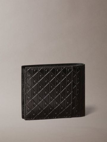 Calvin Klein - Ví nam Embossed Allover Monogram Bifold Wallet with Coin Pouch
