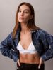 Calvin Klein - Áo khoác jeans nữ Allover Logo Denim Jacket