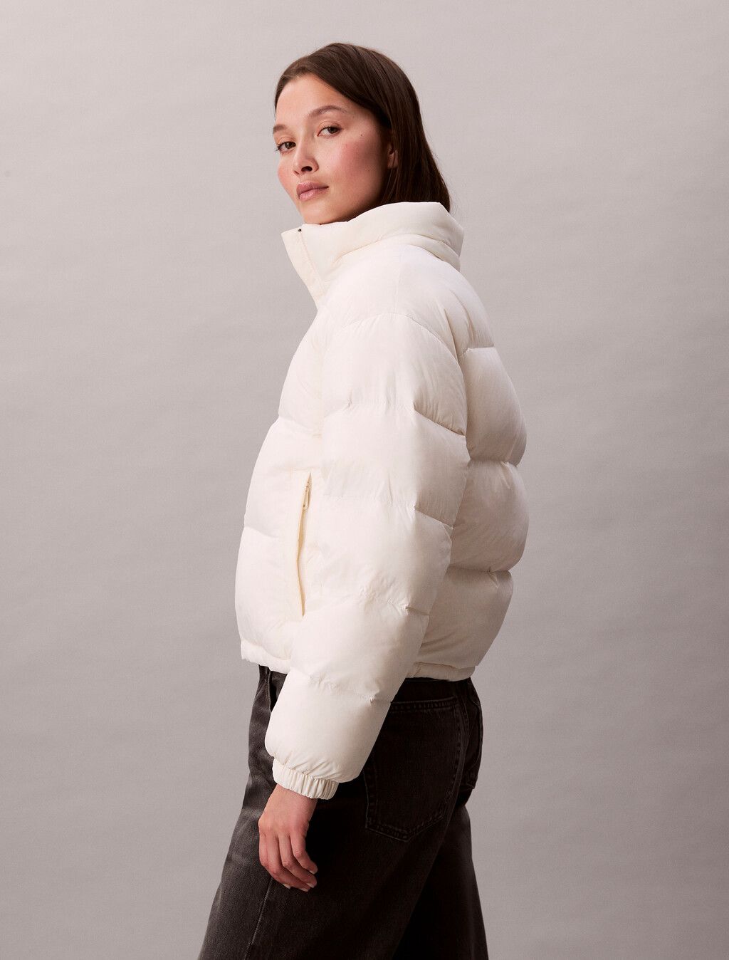 Calvin Klein - Áo phao lông vũ nữ Short Down Puffer Jacket