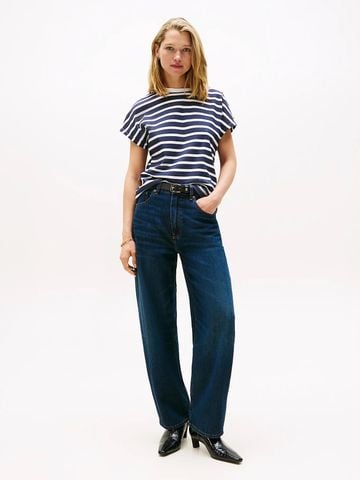 Tommy Hilfiger - Áo thun tay ngắn nữ Gold-Tone Button Shoulder T-Shirt