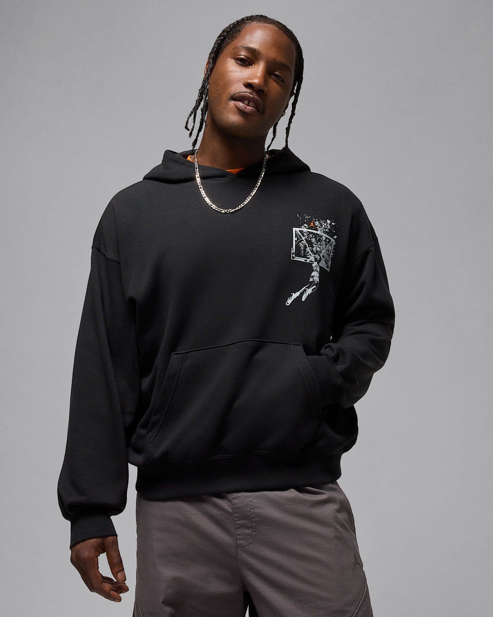 Nike - Áo hoodie thể thao Nam Jordan Brooklyn Men's Oversized Pullover Hoodie