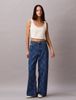 Calvin Klein - Quần jeans ống rộng nữ Allover Monogram Low Rise Baggy Jeans