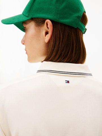 Tommy Hilfiger - Áo Polo Nữ Script Lyocell Zip Short Sleeve Polo