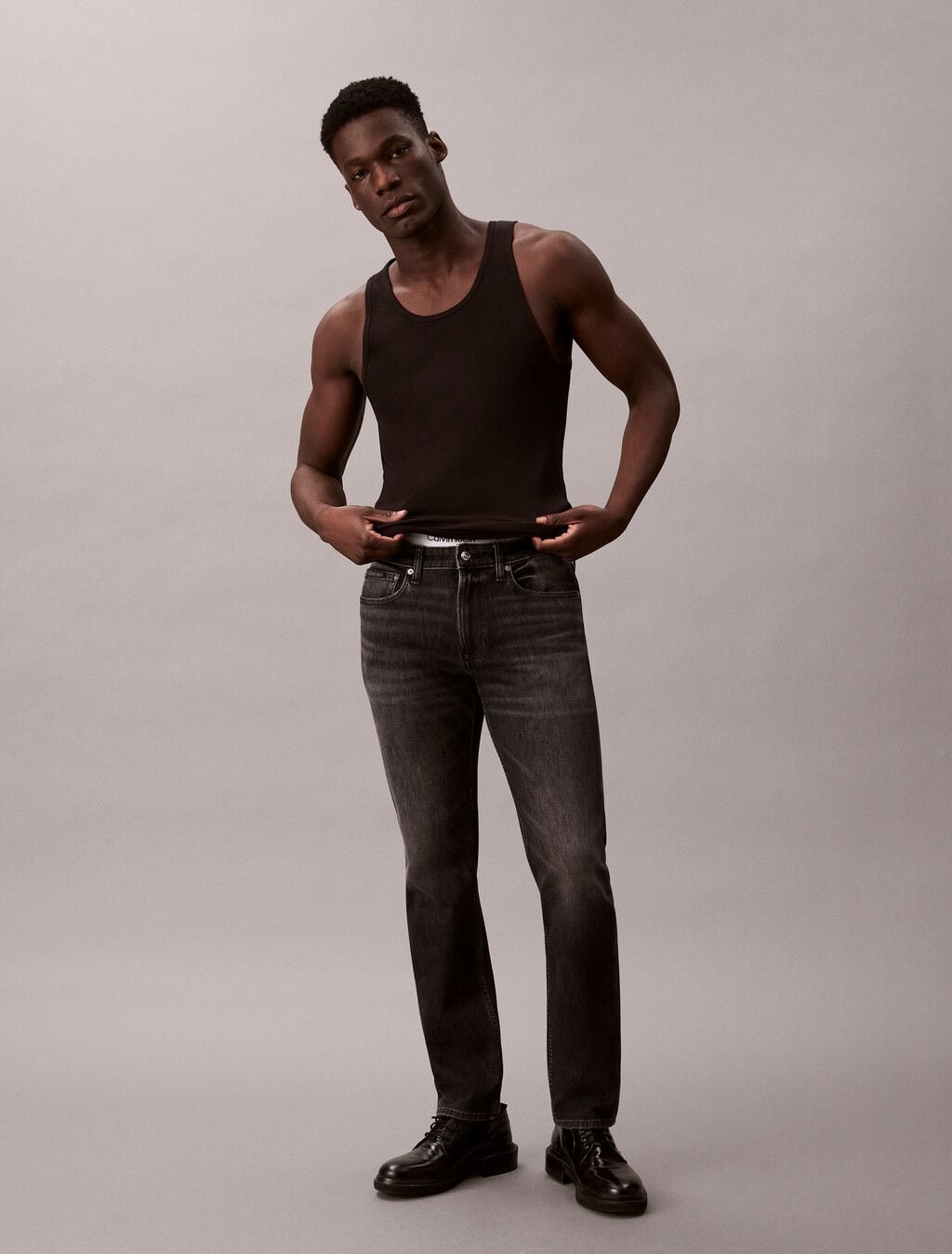 Calvin Klein - Quần jeans dài nam 37.5 Slim Black Jeans