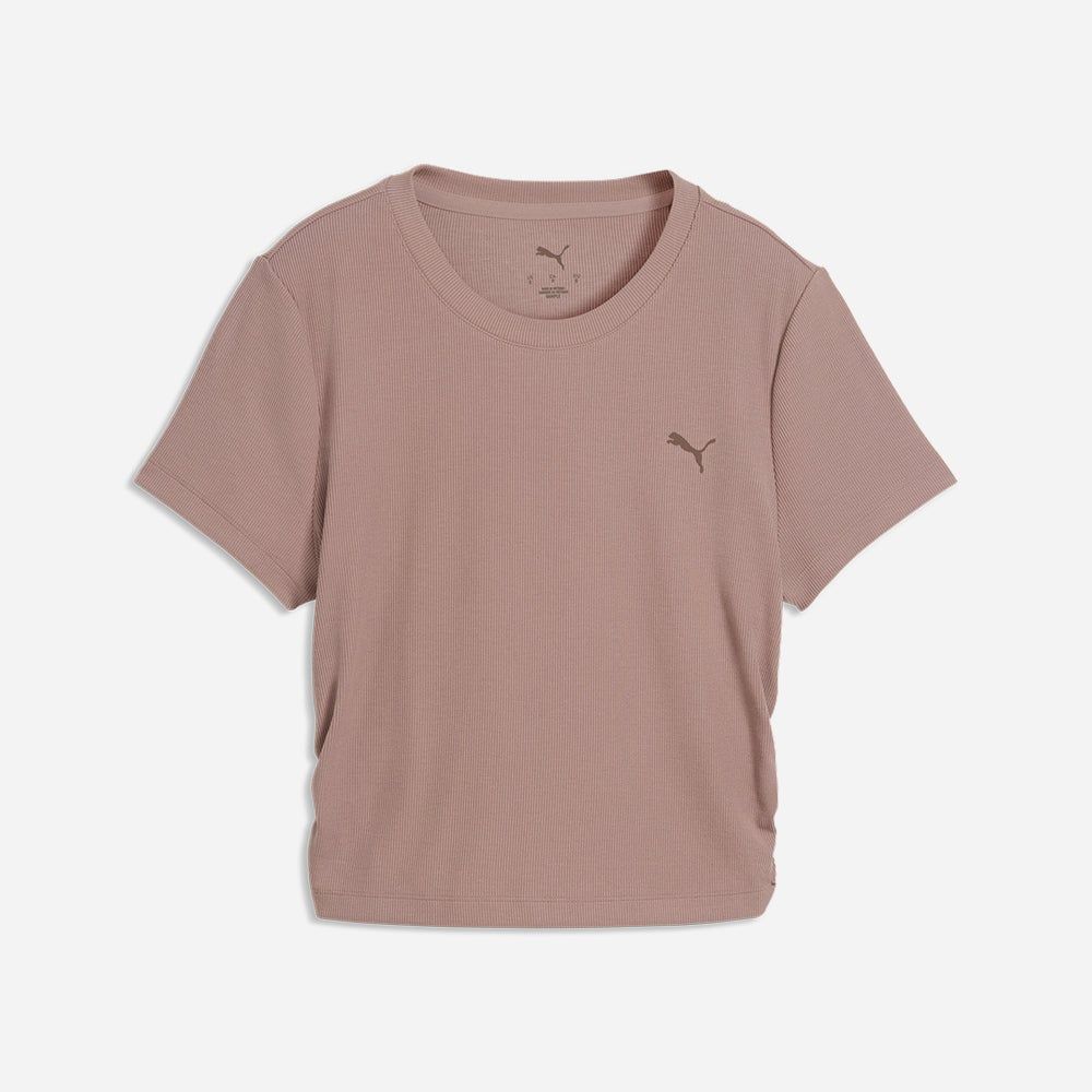Puma - Áo Tay Ngắn Thể Thao Nữ Cloudspun Rib Tee Sandstone