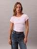 Calvin Klein - Áo thun dệt kim nữ Cotton Stretch Rib Baby Tee