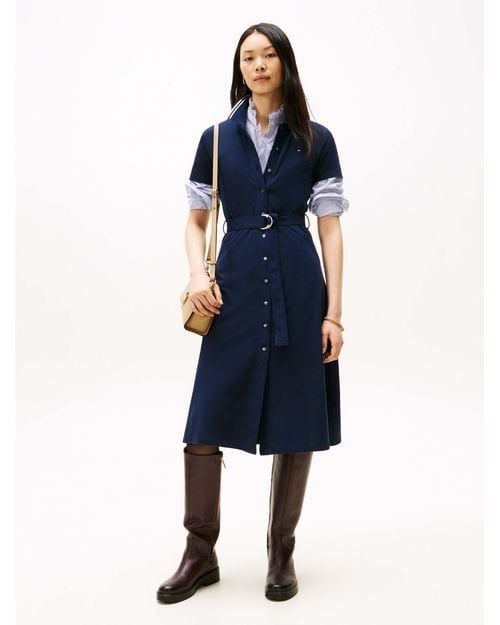 Tommy Hilfiger - Đầm nữ TH Cotton Midi Polo Dress