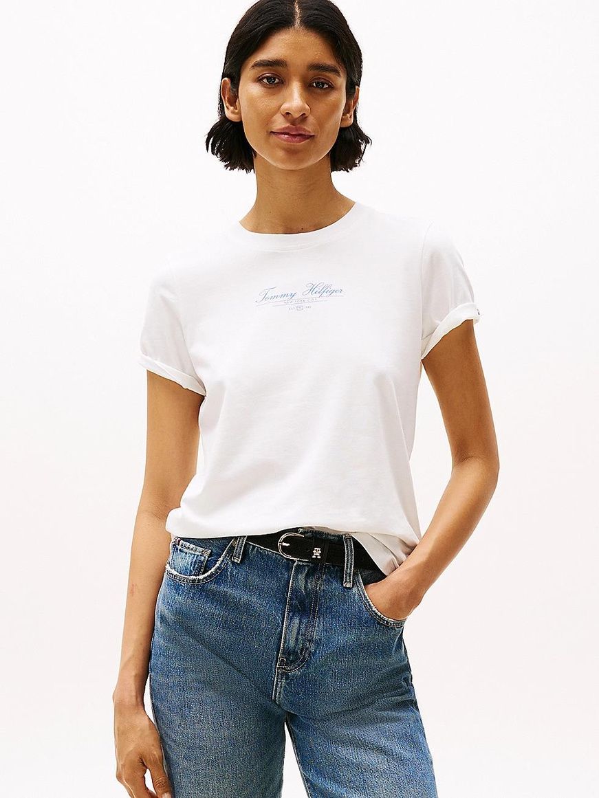 Tommy Hilfiger - Áo thun tay ngắn nữ Logo Crew Neck T-Shirt