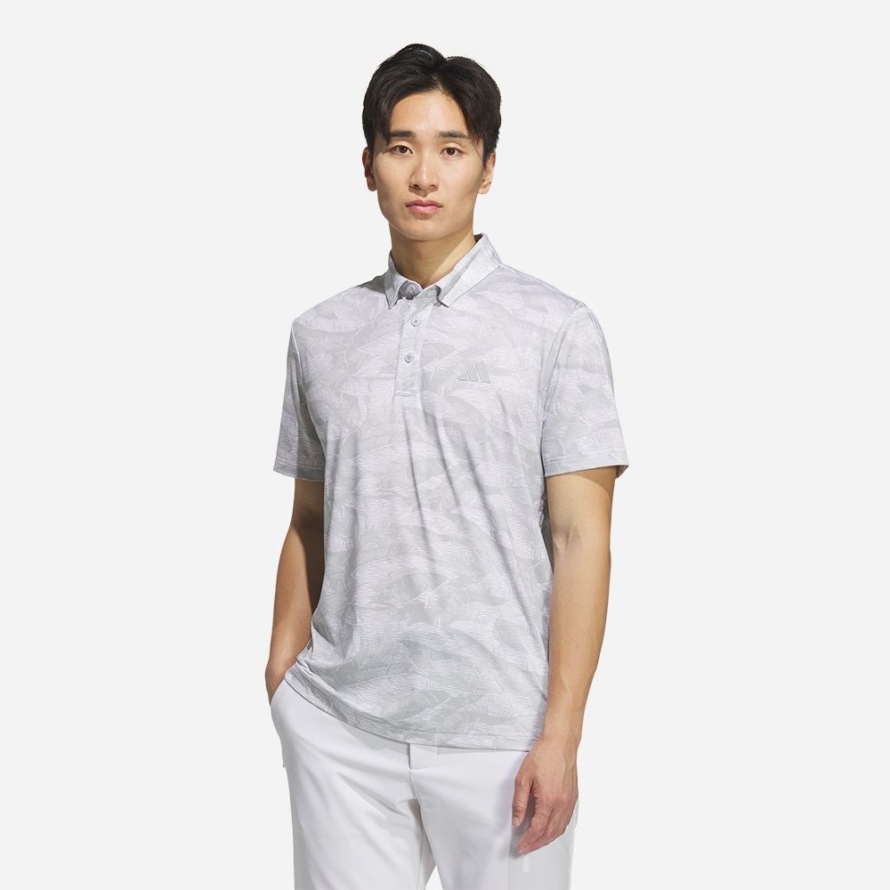 adidas - Áo thun có cổ đánh gôn Nam Men's Adidas Ultimate365 Graphic Allover Print Golf Polo - Gray