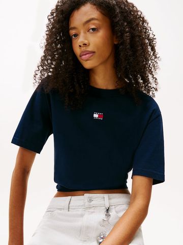 Tommy Hilfiger - Áo Thun Tay Ngắn Nữ Boxy Badge Cotton Tee