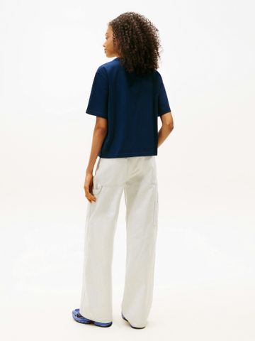 Tommy Hilfiger - Áo Thun Tay Ngắn Nữ Boxy Badge Cotton Tee